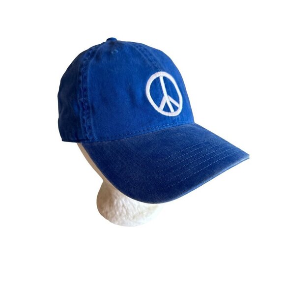 Blue Otto Cap With Peace Symbol & MFS Embroidery Adjustable Strap - Picture 4 of 6
